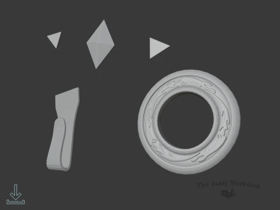 Ashoka head decoration, side Hook and Belt ring files for cosplay