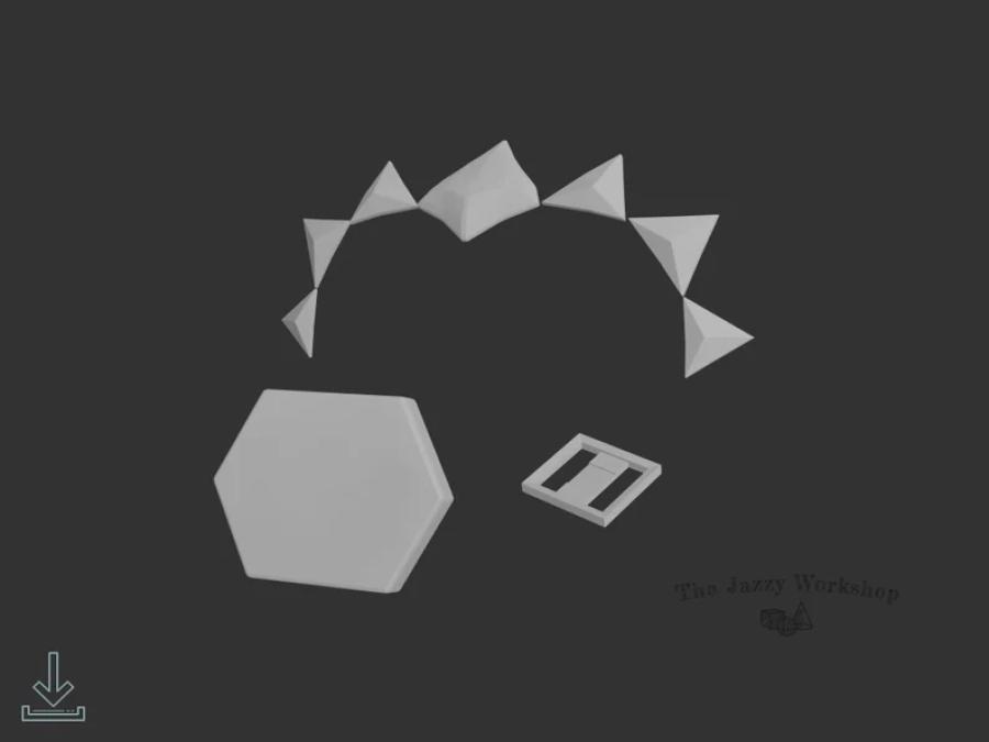 Décoration de tête Ashoka, ceinture et boucle en forme de H fichiers 3D pour cosplay