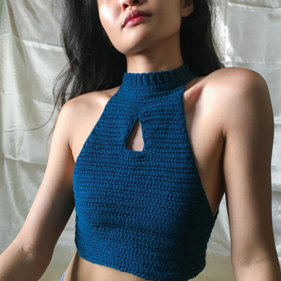 Snips Top - Crochet Cutout Halter Croptop (Ahsoka Tano's top) - Crochet pattern pdf instant digital download I Will Crochet