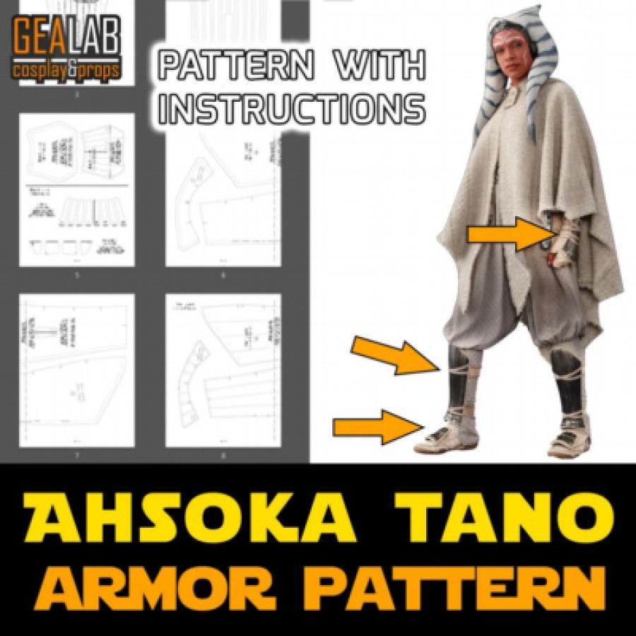 Ahsoka Tano White Robe Armor Pieces - PDF Pattern for EVA Foam Cosplay