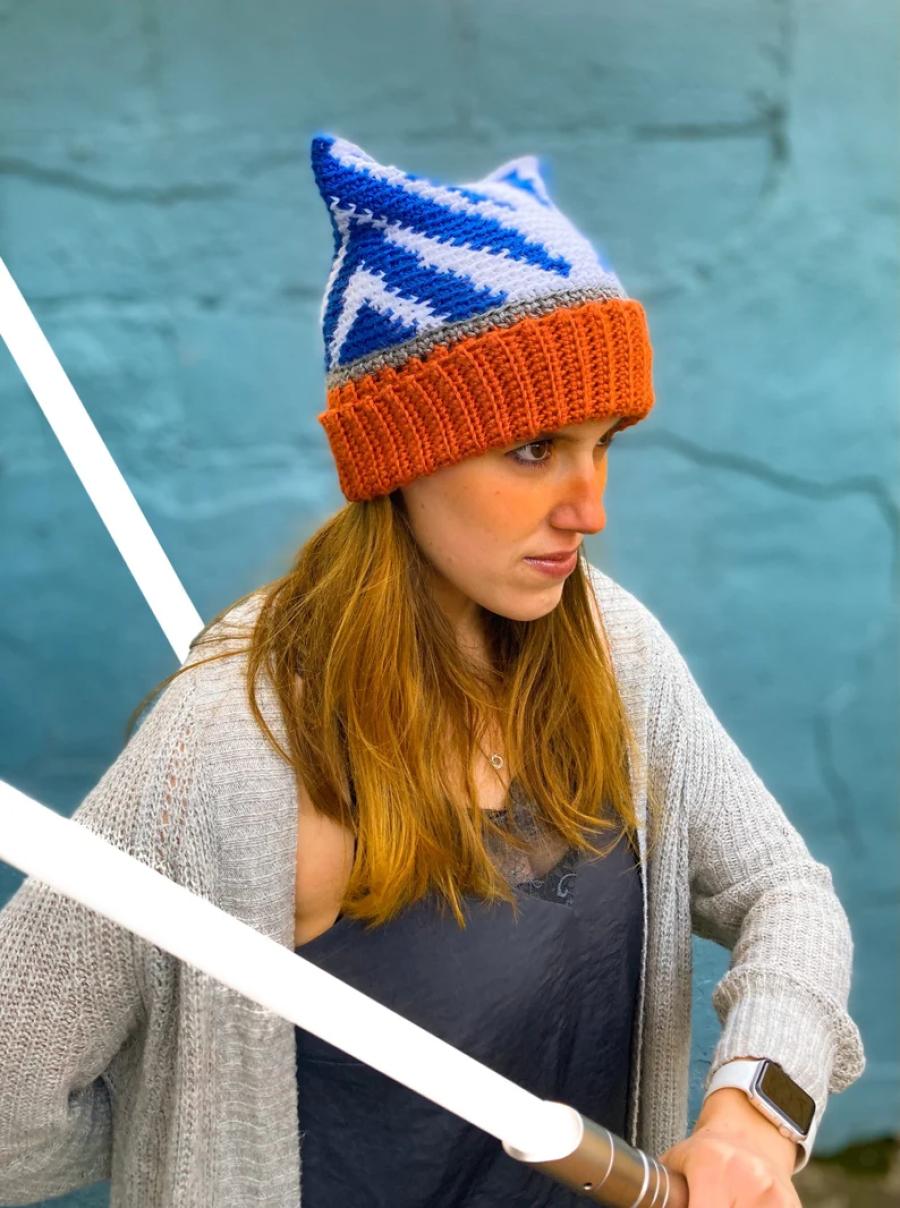 Snips Beanie Crochet Pattern - ADULT SIZES - Adult & Adult Large - Digital Pattern - Star Wars, Sci-Fi, Crochet, Ahsoka Tano hat, Clone Wars