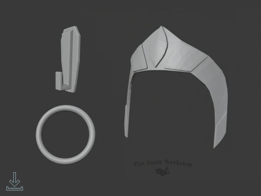 Ashoka head decoration, side hook and belt 3D files for cosplay