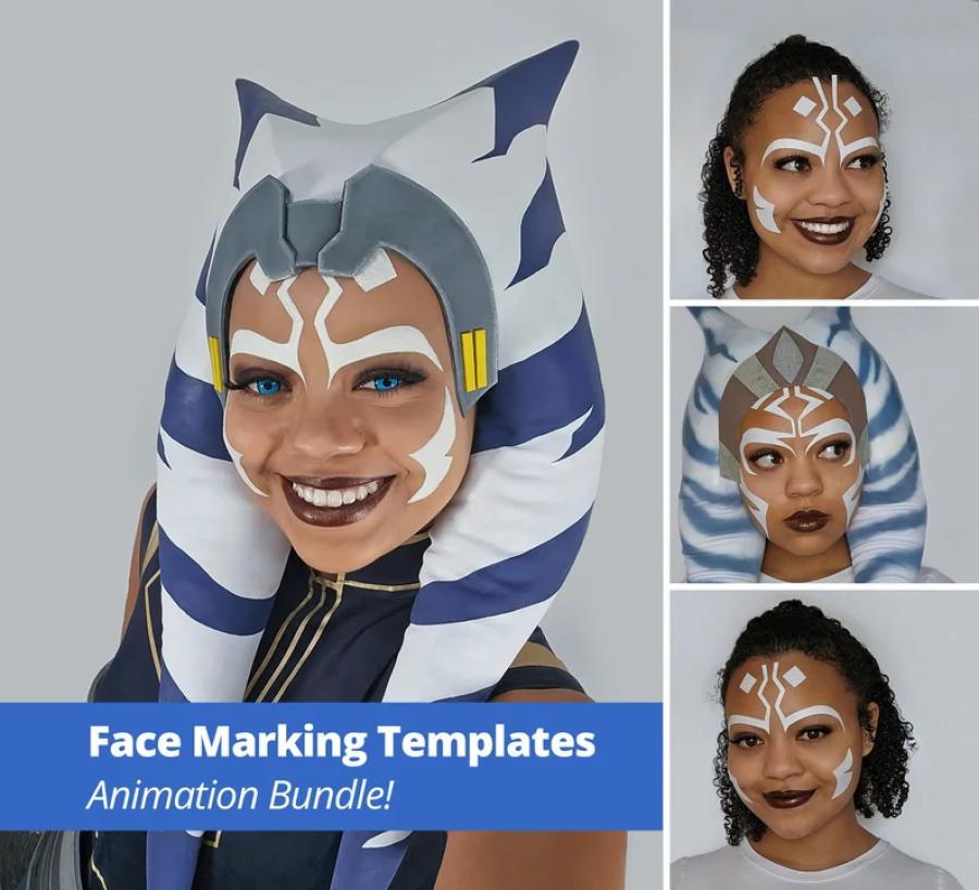 Ahsoka Tano Face Marking Templates COMPLETE ANIMATION BUNDLE!