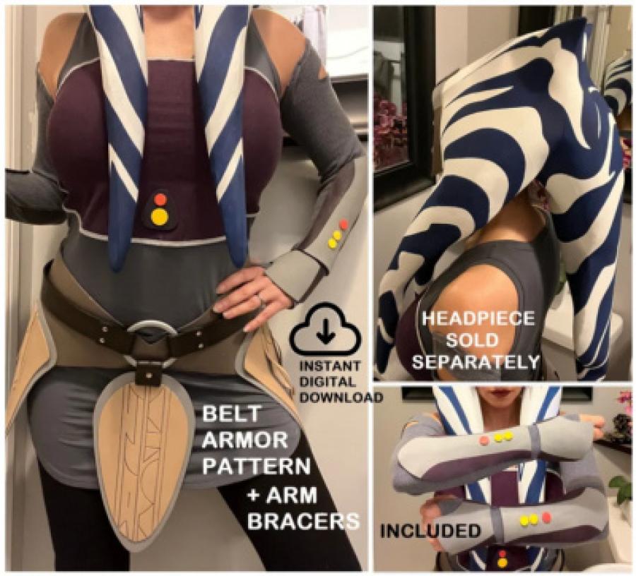 Star Wars Ahsoka Tano BELT Armor + Arm Bracers PATTERN PDF