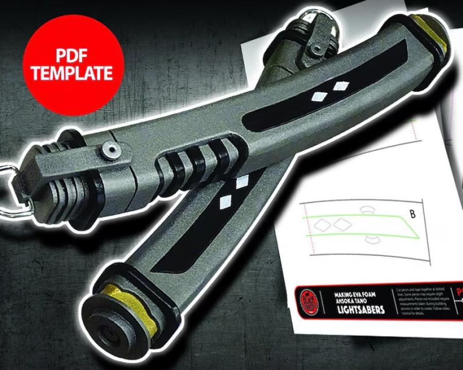 Eva Foam Ahsoka Tano Lightsabers Template
