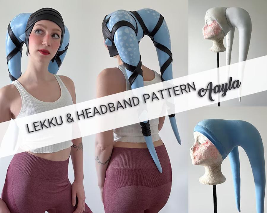 Aayla Secura Clone Wars Twi'lek Inspired Lekku & Headband PATTERN BUNDLE