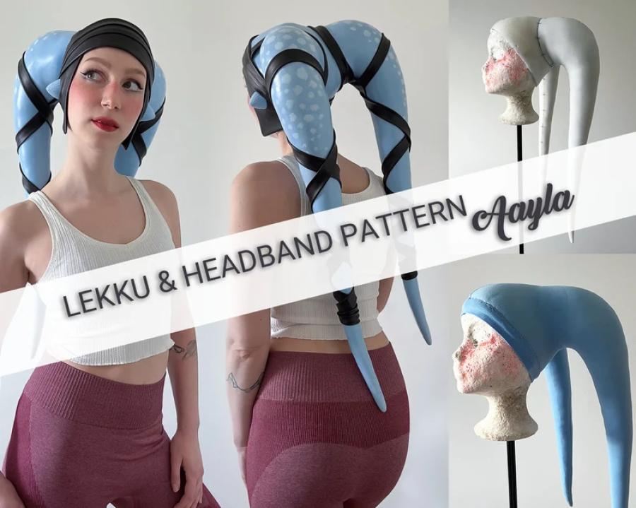 Aayla Secura Clone Wars Twi'lek Inspired Lekku & Headband PATTERN BUNDLE