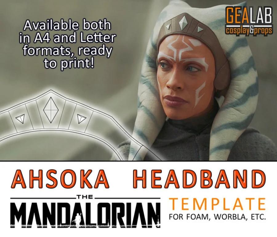 Ahsoka Tano Headband - PDF Template for Cosplay (Star Wars - The Mandalorian) (Foam, Worbla)